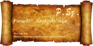 Pengő Szofrónia névjegykártya